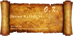 Oprea Kilián névjegykártya
